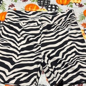 Justice Black and White Zebra Print Kids Shorts